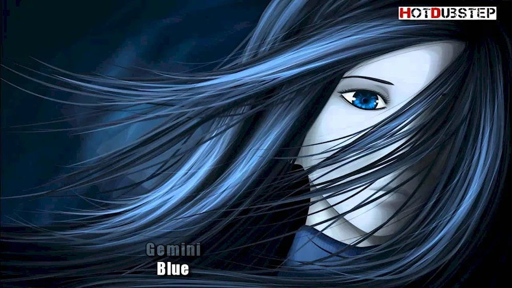Anime girl with blue hair