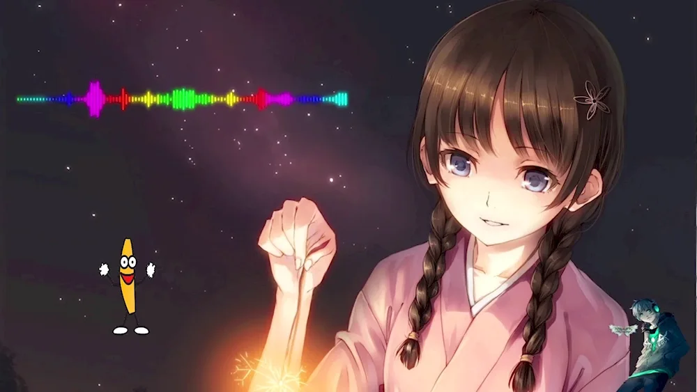 Anime girl with pigtails