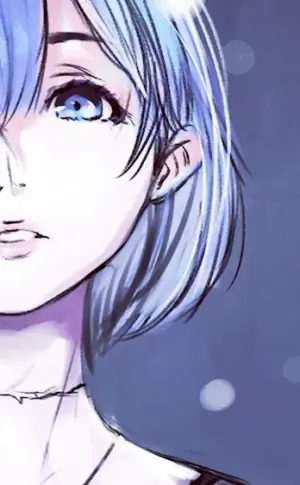 Anime girl with blue hair