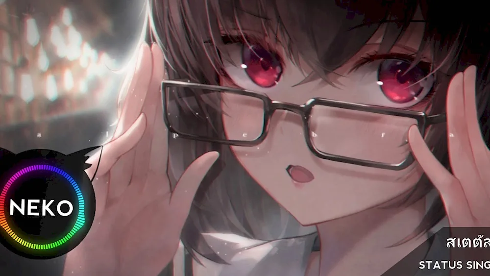 Anime girl with glasses