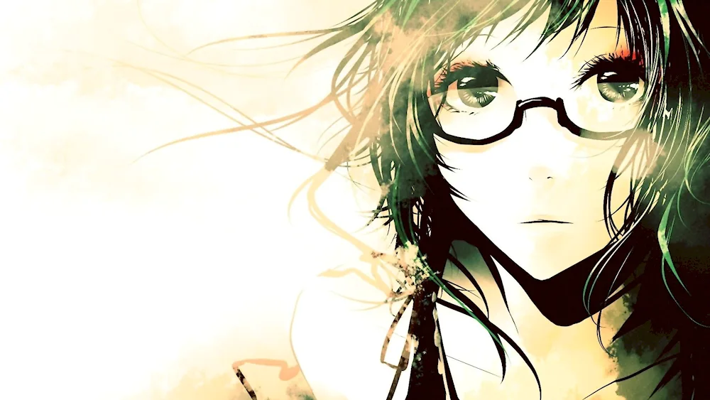 Anime girl wearing glasses