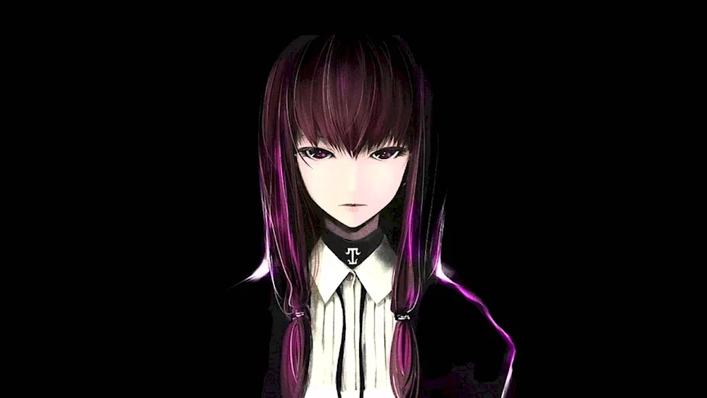 Anime on black background