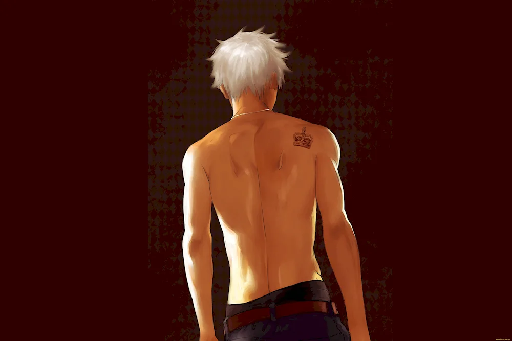 Anime guy with his back