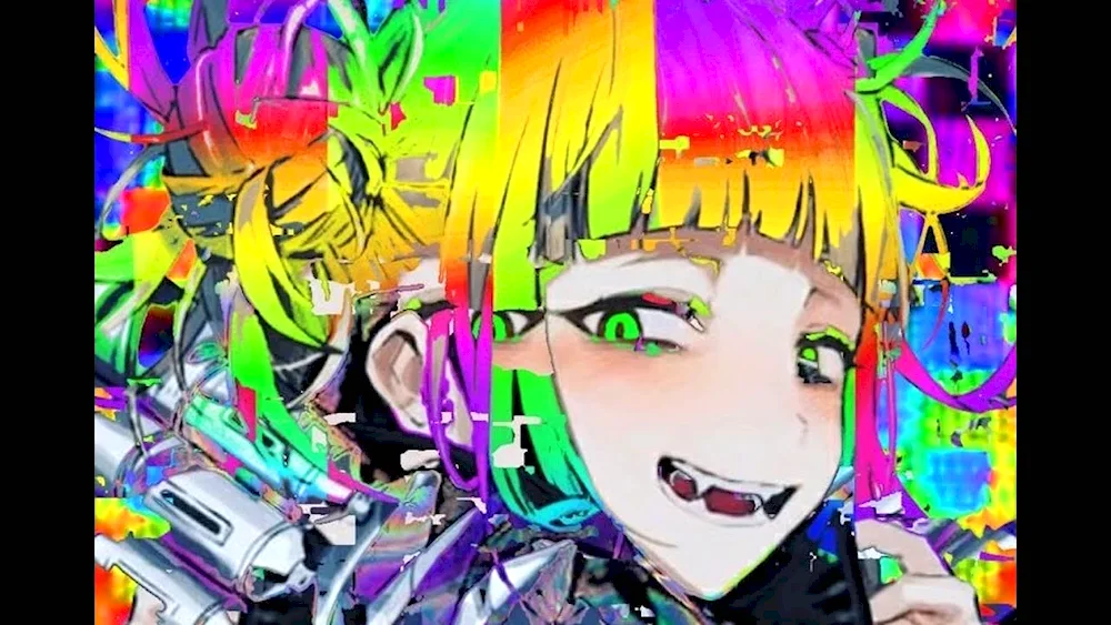 Anime Rainbow glitch Danganronpa