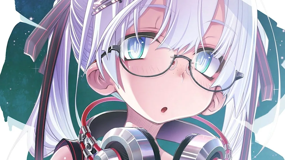 Anime girl with glasses