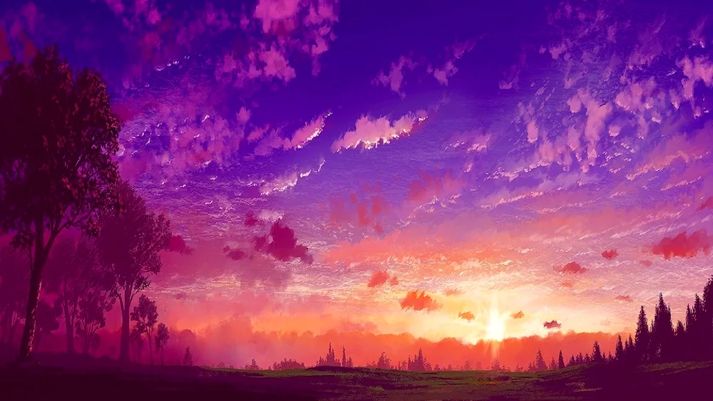 Anime sunset