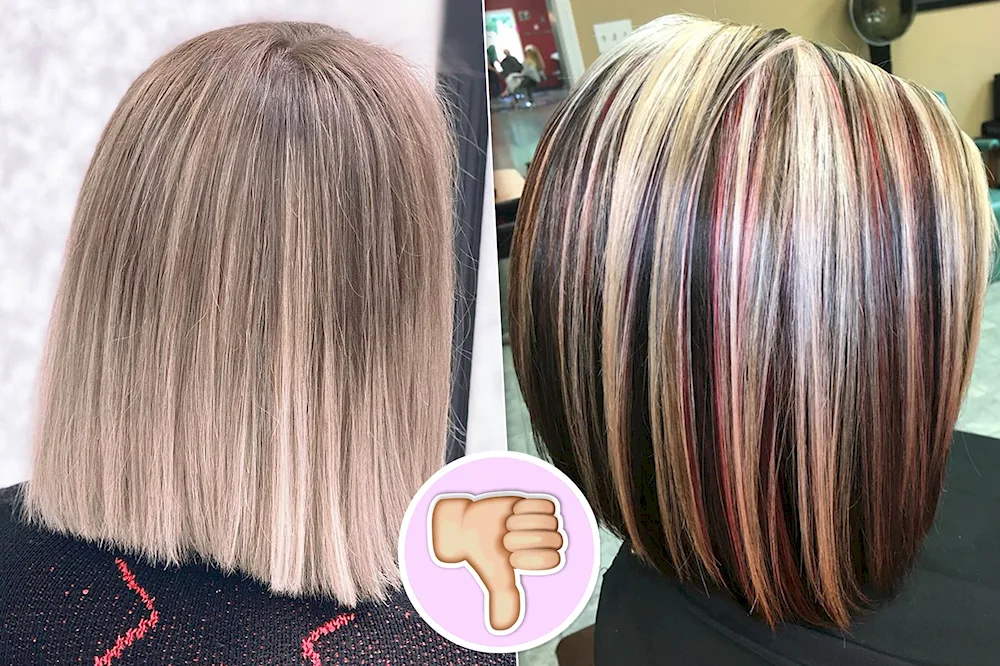 Blonde with pink strands