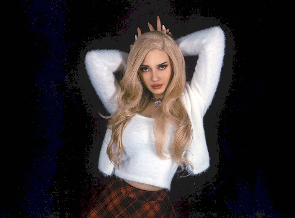 Blonde in a denim jacket