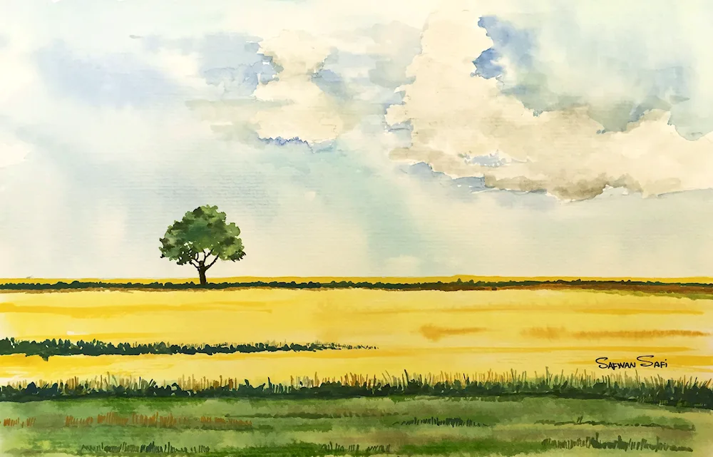 Arkady Oleynik paintings wheat field