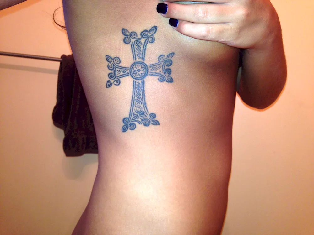 Armenian Orthodox cross khachkar tattoo