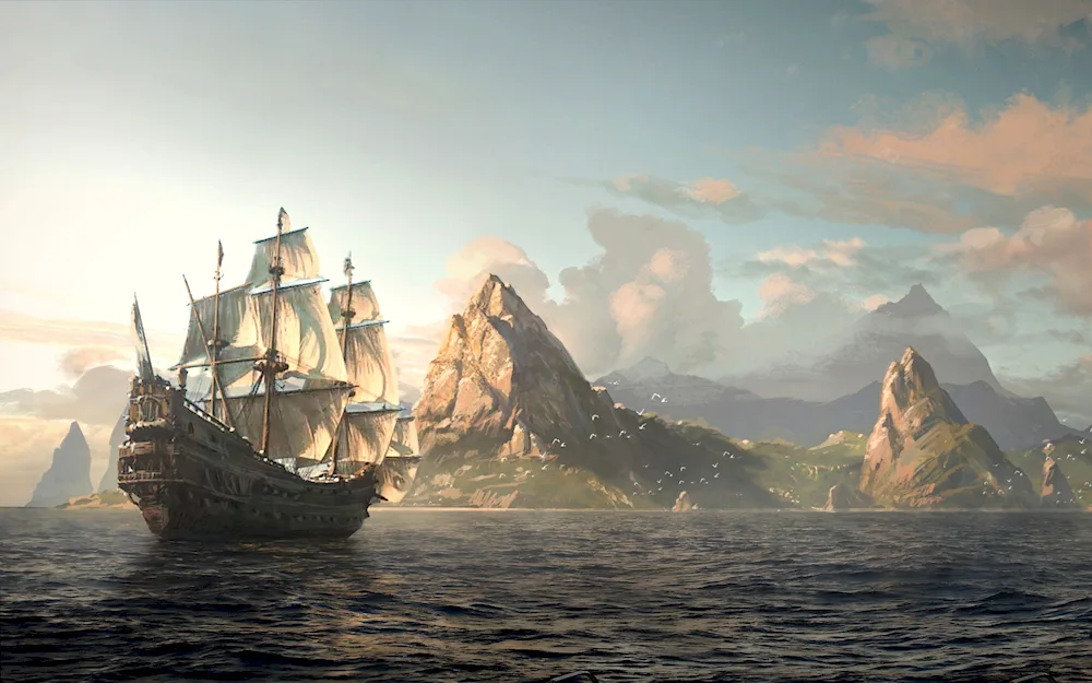 Assassin's Creed 4 art ship