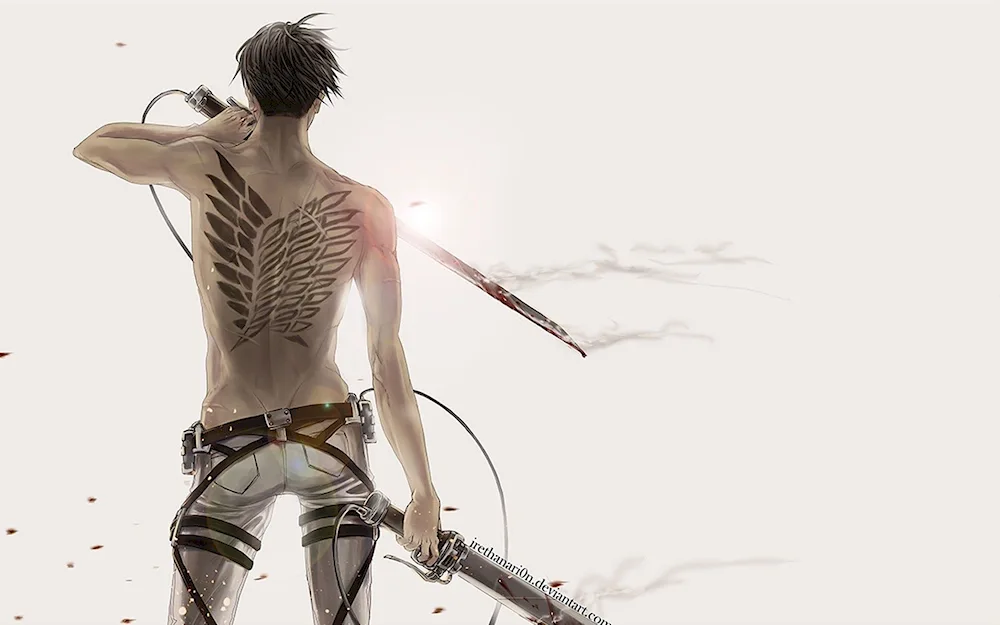 Anime titans attack Levi