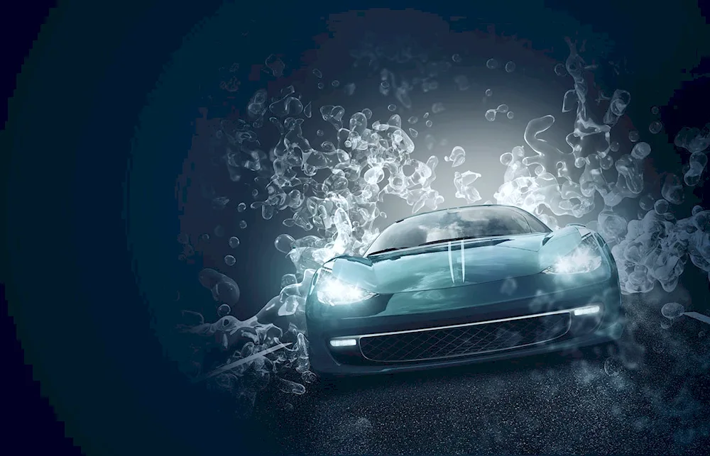 Car splashing background