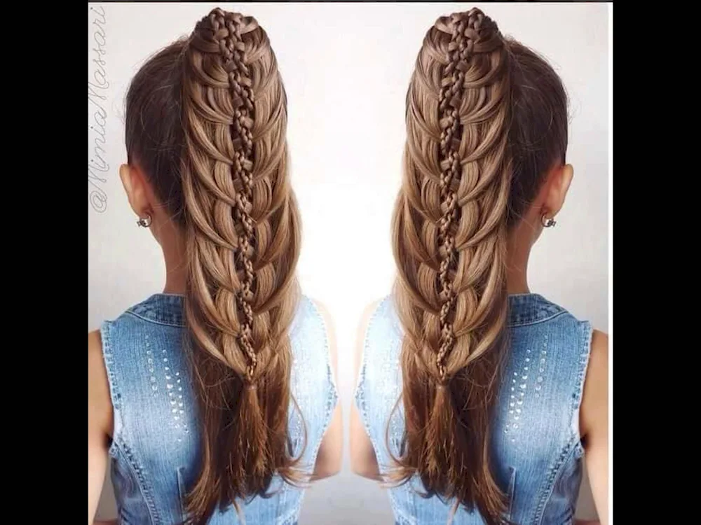 An openwork braid hairstyle