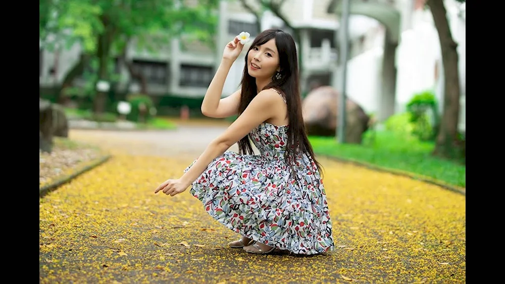 Asian girls in sweater