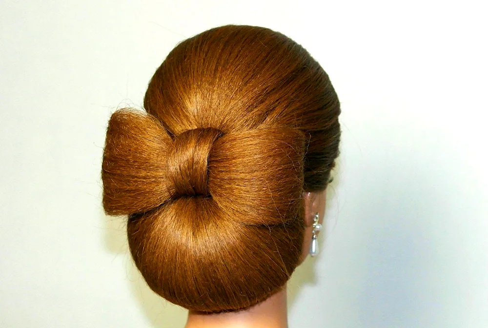 Bow hairstyles for loose hair with bow