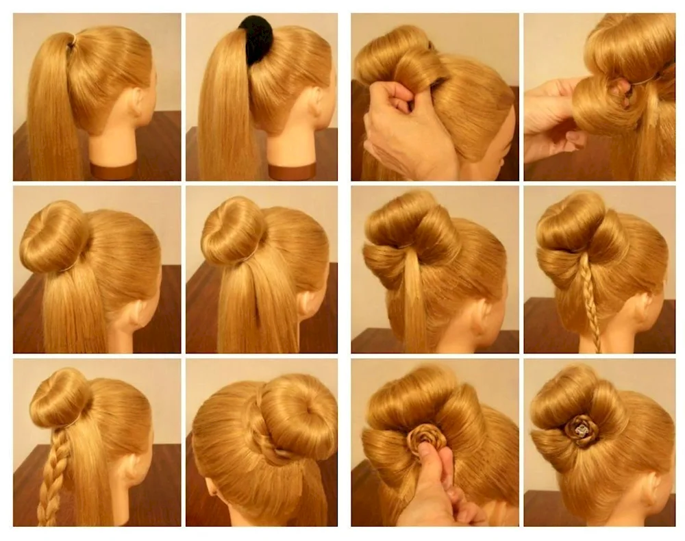 Bow hairstyle with a bow out of hair bows for school