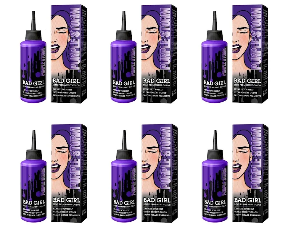 Olivia Aubrain with purple hair