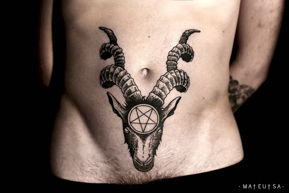 Baphomet Capricorn tattoo