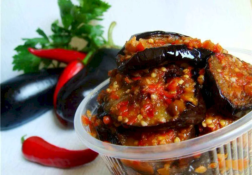 Georgian-style aubergine slices