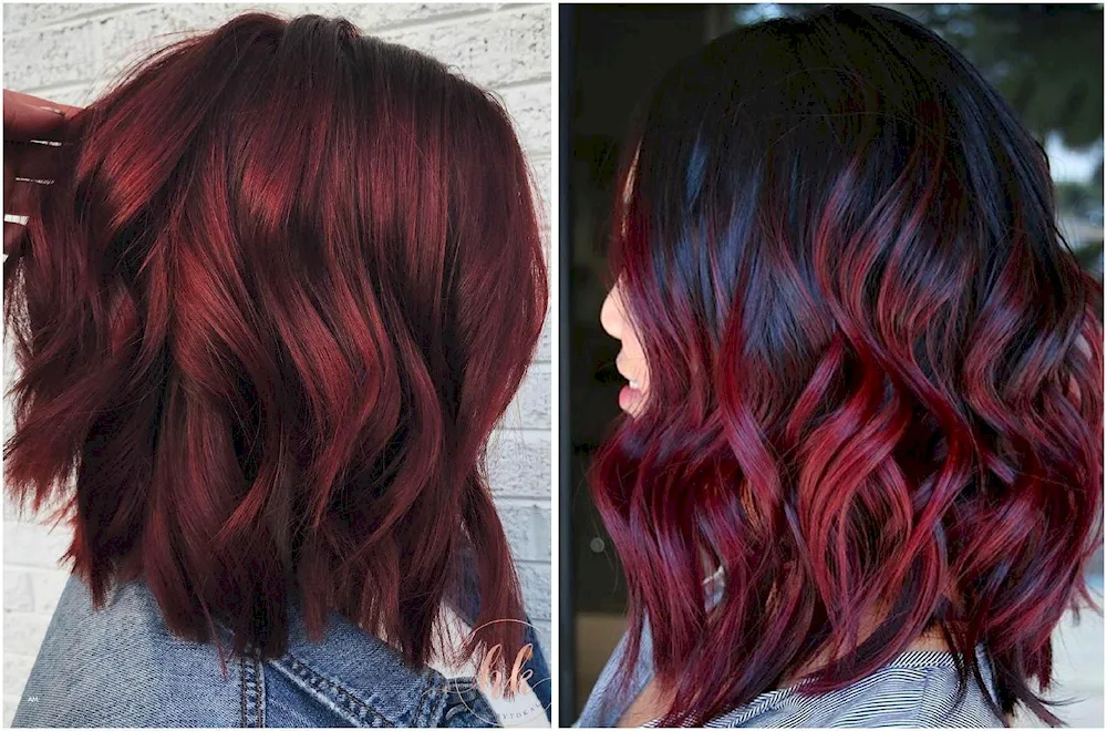 Amethyst burgundy hair colour