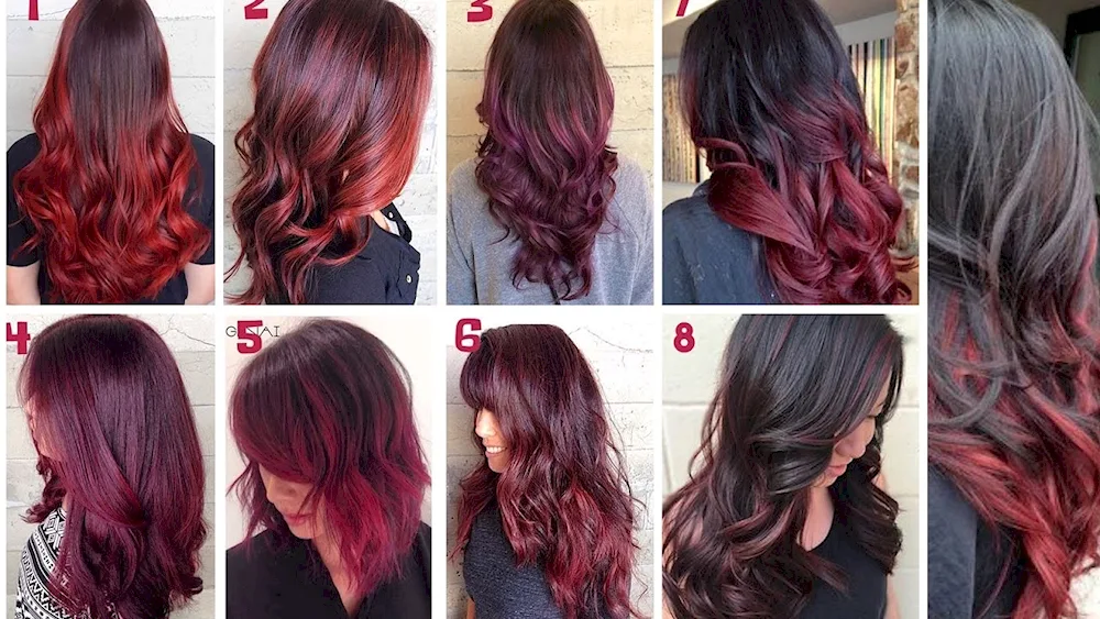 Balayage burgundy