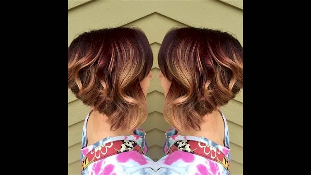 Caramel bob balayage