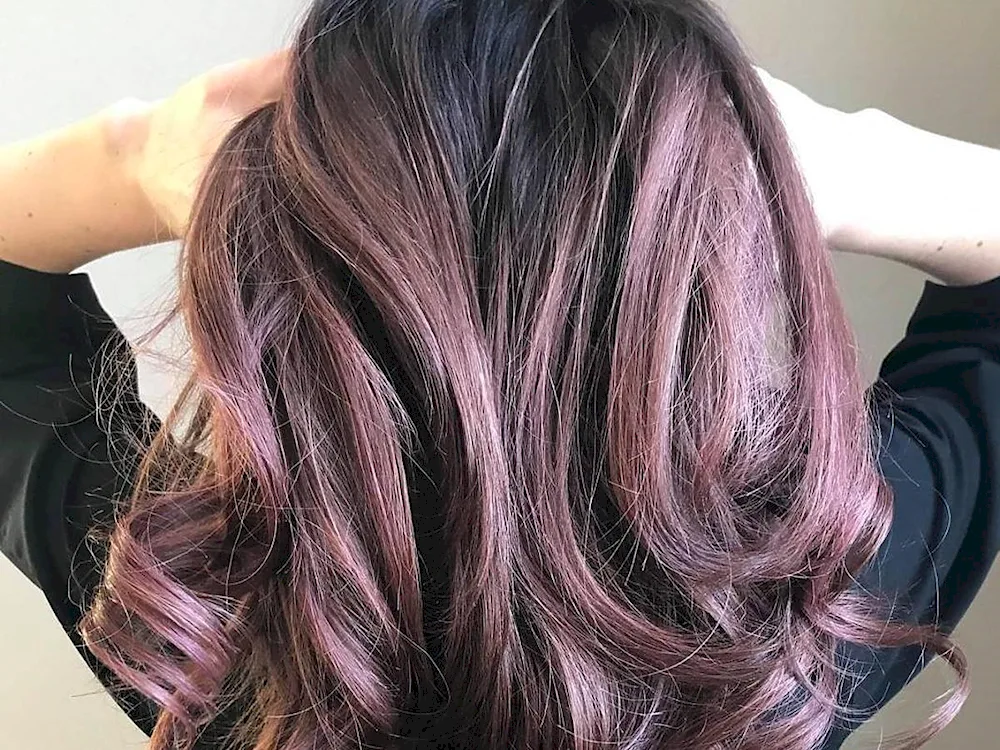 Purple chocolate balayage