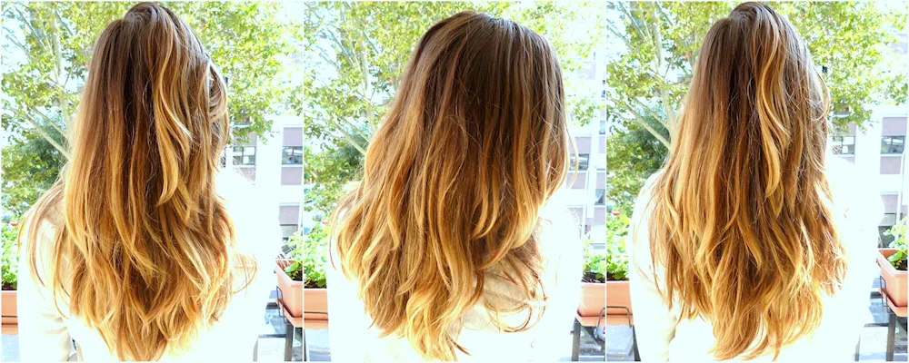 Long bob balayage blonde