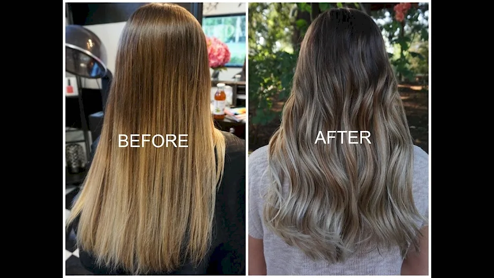Balayage on chalked hair with outgrown roots