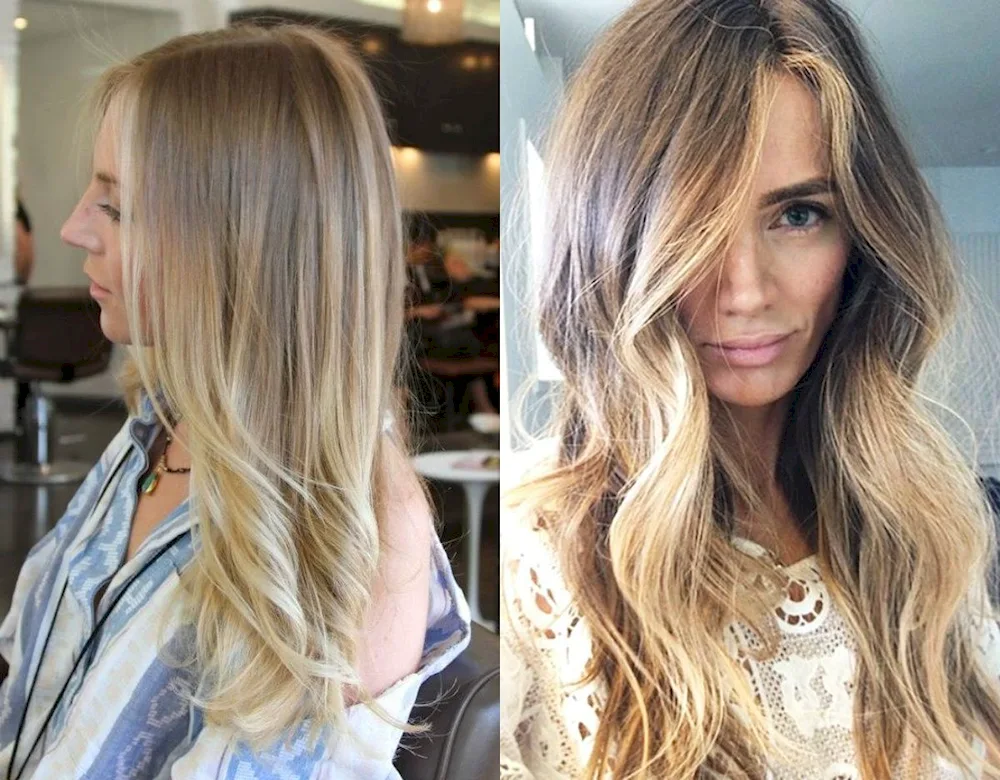 Balayage on blonde hair