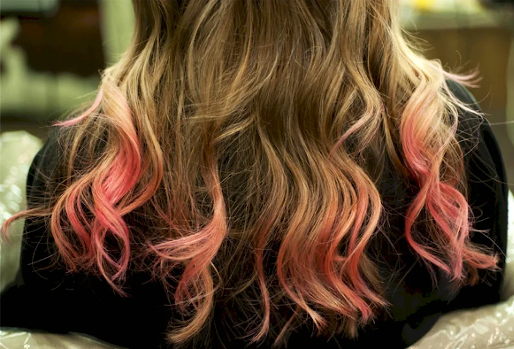 Coloured tips for long hair