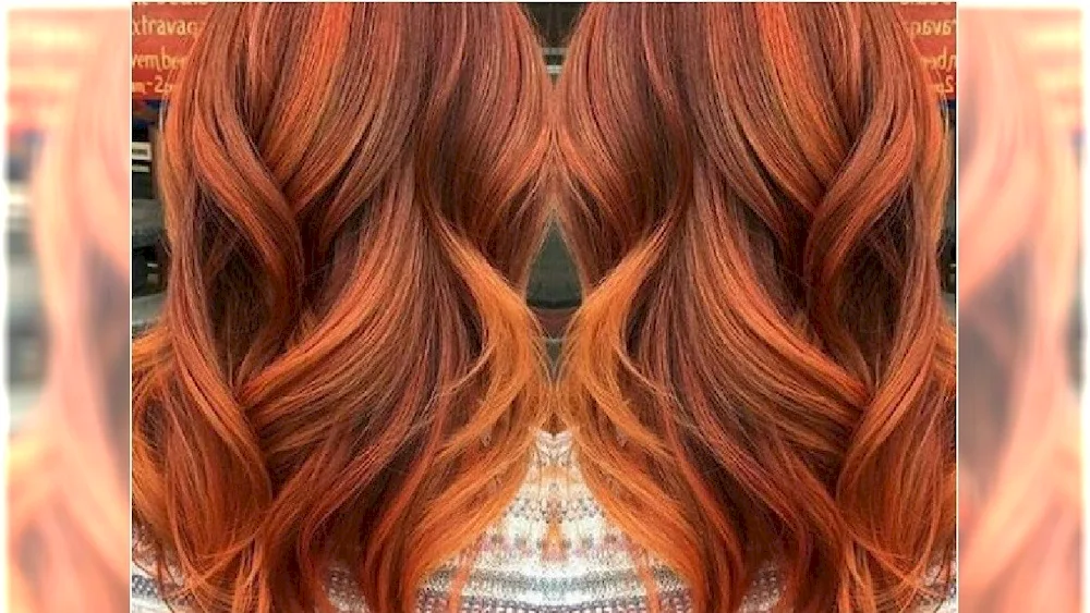 Saturated ombré balayage red