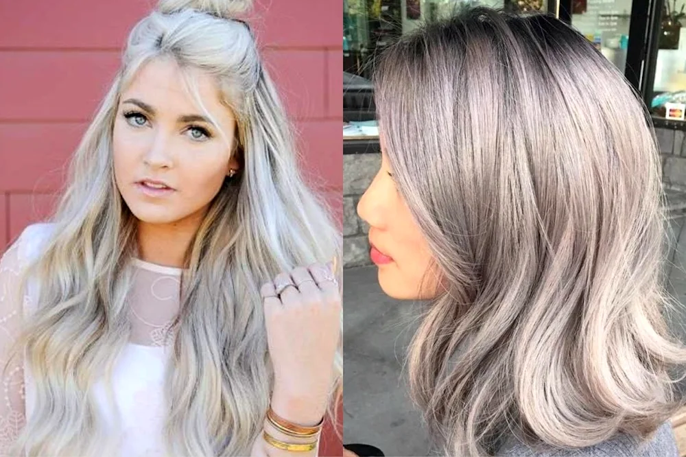 Balayage silver blond