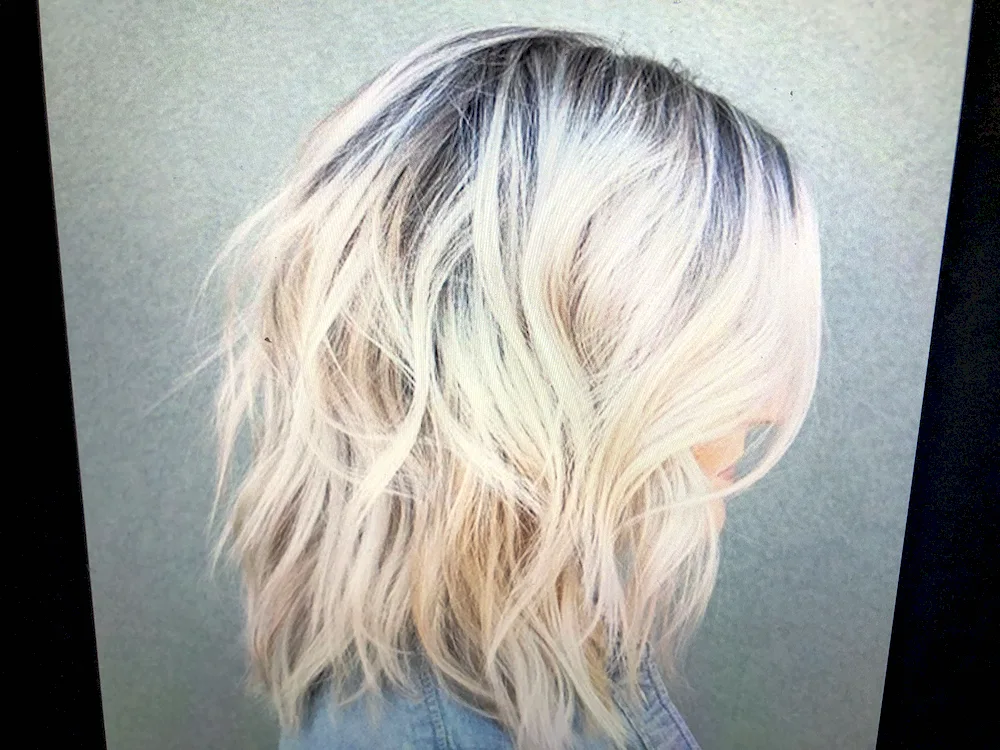 Balayage silver blonde