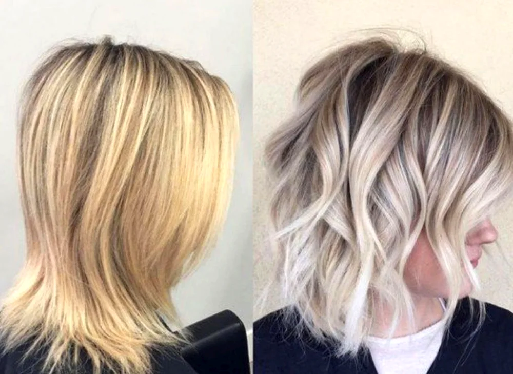 Balayage on short blonde hair