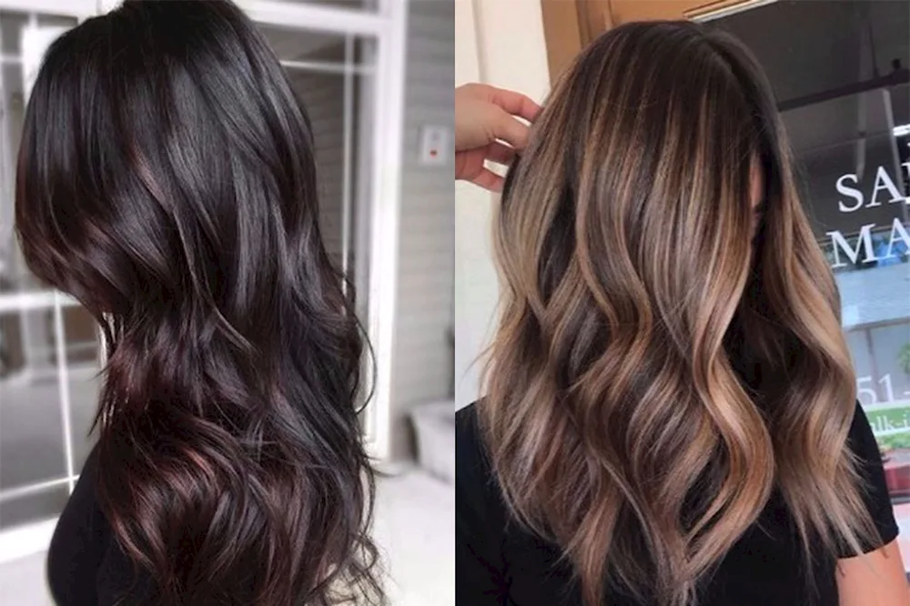 Chocolate balayage shatush