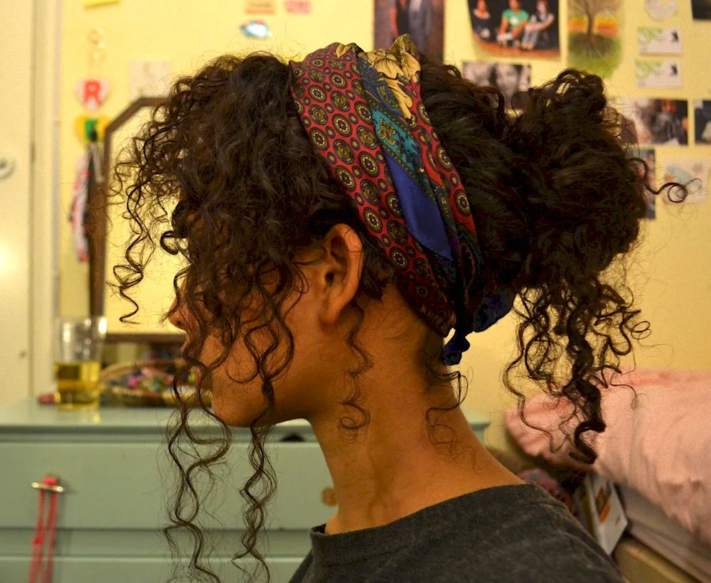 Bandana on curly hair