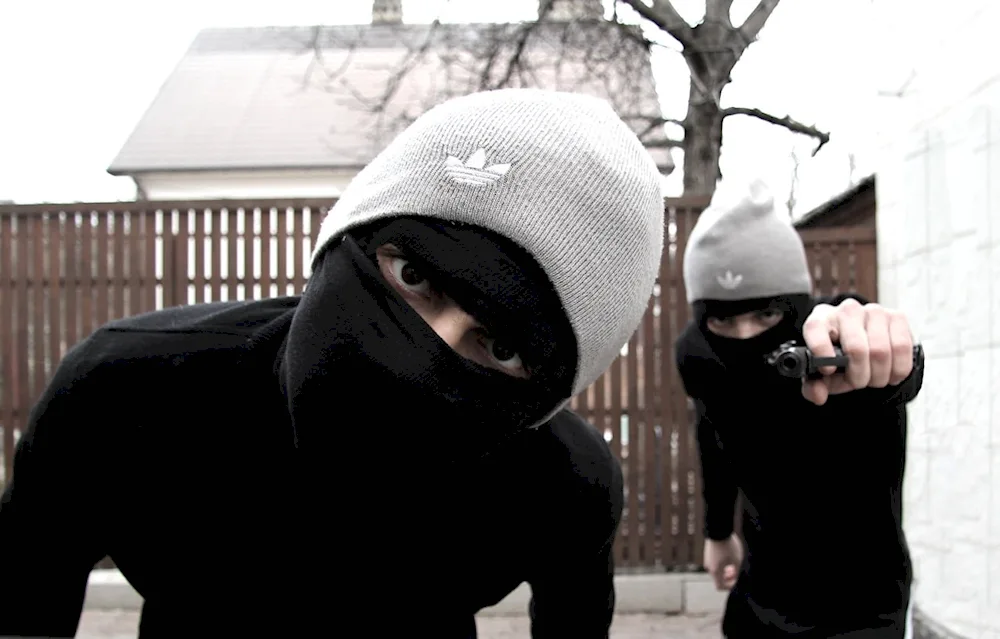 Boy and girl in masks