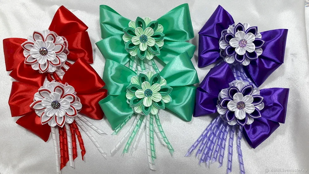 Kanzashi ribbon hair bands