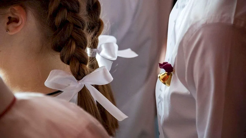 Schoolgirl with bows