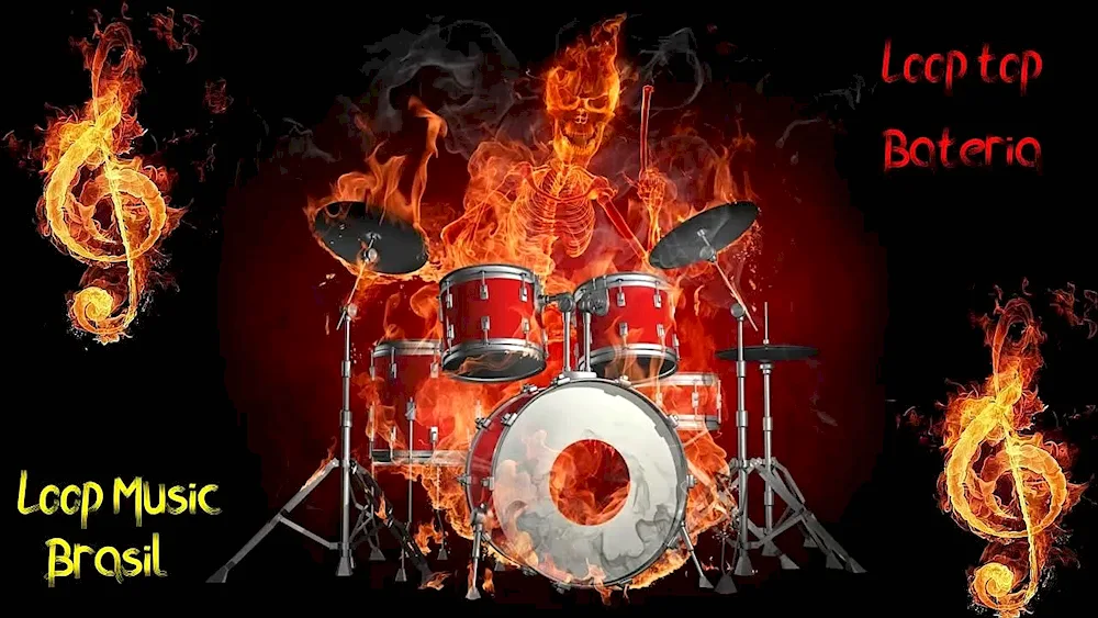 Drums on fire
