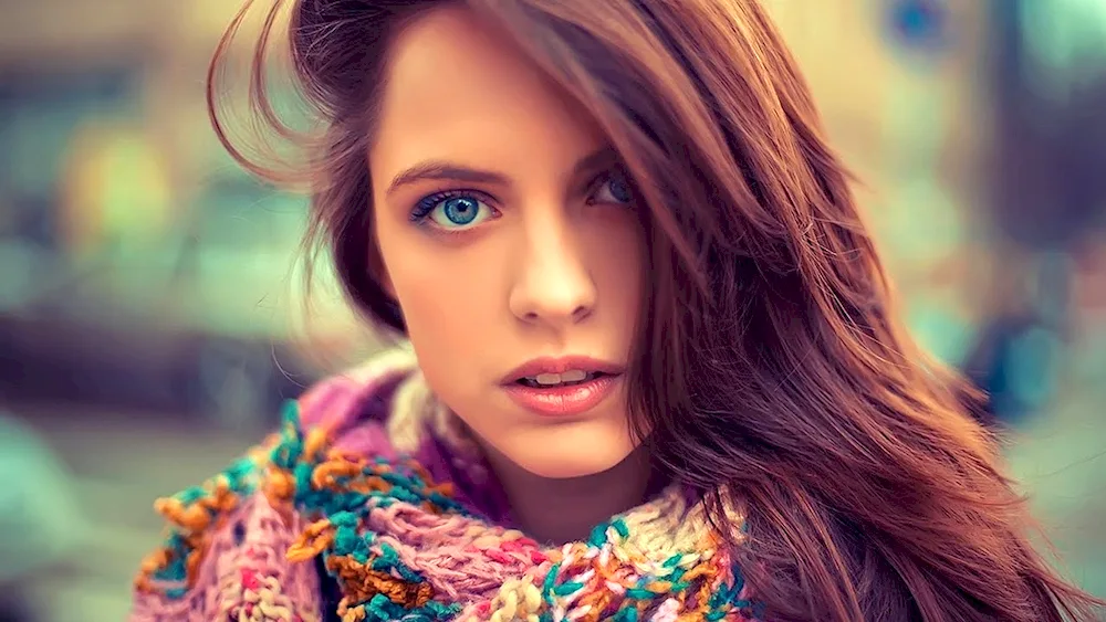 Barbara Palvin with blue eyes