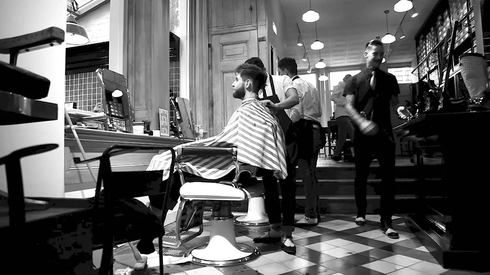 Barber tools on a dark background