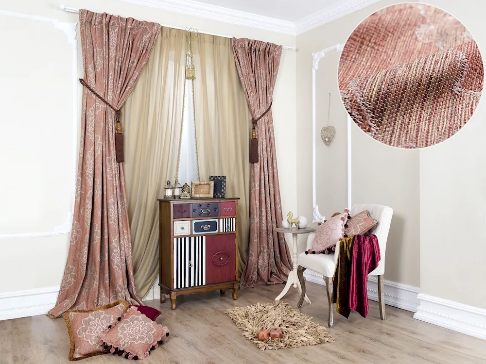 Barch curtains dusty rose