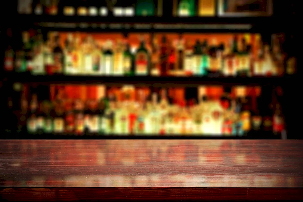 Bar counter in bar