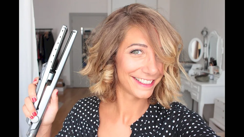 Beach Waves curls with a curling iron