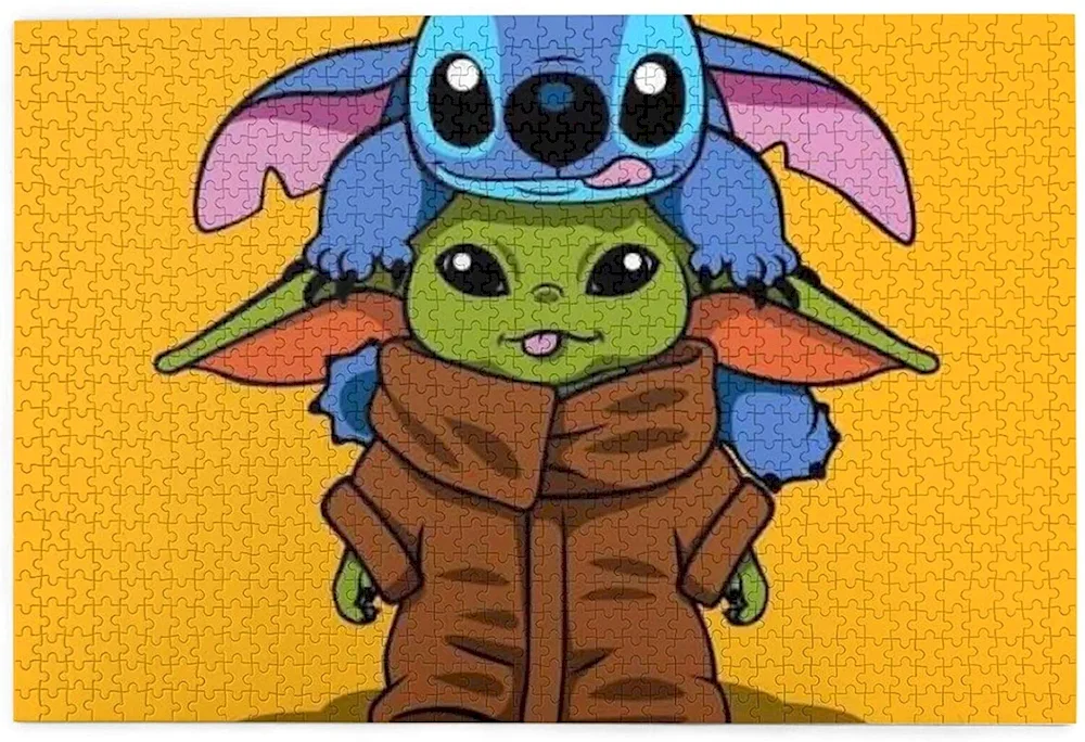 Baby yoda and Stitch