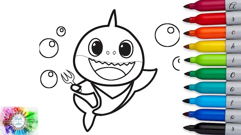 Baby Shark colouring