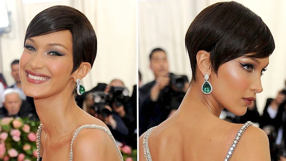 Bella Hadid with short haircut